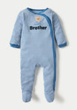 Juniors little brother embroidered stripped sleepsuit