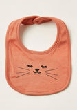 Juniors cat printed bib (set of 2)