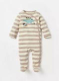Juniors dino stripe printed sleepsuit