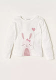 Juniors bunny & stripe printed shirt & pyjama set (set of 2)