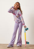 Juniors purple all over leopard printed Fullsleeves tshirt