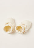 Giggles Blooming Dale Solid Booties with Ear Accents and Rolled-Up Hem