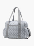 Giggles grey quilted Diaper Bag with Double Handle and Zip Closure