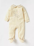Juniors beige bear beads sleepsuit (Thick cotton) (Winter)
