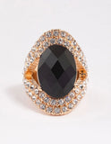 Lovisa black elegant oval statement ring (Jewellery)