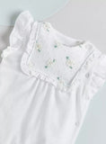 Giggles white embroidered half romper (Summer)