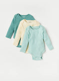 Juniors light ribbed fullsleeves bodysuits (pack of 3)