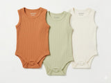 Juniors solid colored sleeveless bodysuits (set of 3)
