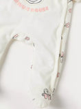 Minnie mouse printed white sleepsuit