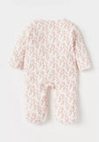 Juniors all over floral print ribbed sleepsuit
