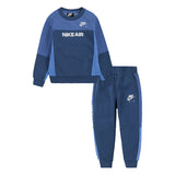 Nike Air Blue Colorblock Shirt & Jog Set (Set Of 2) (Winter) (Fleece Lined)