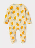 Juniors lemon printed zipped sleepsuit