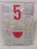 Juniors unicorn & hearts printed briefs (set of 5)
