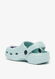 Aqua blue butterfly crocs