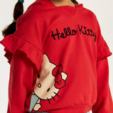 Juniors hello kitty embroidered hoodie (Fleeve lined) (Winter)