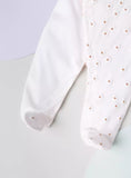 Giggles all over flower embossed pink sleepsuit
