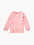 Juniors pink polka dots printed shirt & pyjama set (set of 2)