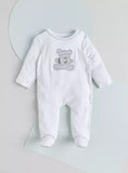 Giggles bear applique sleepsuit