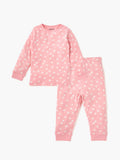 Juniors pink polka dots printed shirt & pyjama set (set of 2)