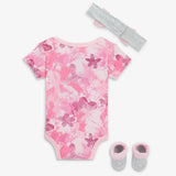 Nike pink floral printed starter set with headband (Pack Of 3) (Box Packaging)