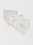 Juniors animals & Multicolor striped bandana bib(set of 3)
