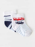 Juniors striped textured ankle socks (pack of 2)