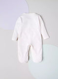 Giggles all over flower embossed pink sleepsuit