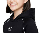 Nike Air solid black girls cropped fleece hoodie (Winter)