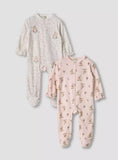 Juniors bunny printed fleece sleepsuits (set of 2) (Winter)