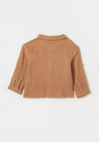 Giggles brown textured dress shirt