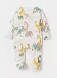 Juniors light animal printed zipped sleepsuit