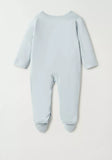 Juniors blue bear embroidered sleepsuit