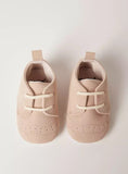 Giggles Solid Beige With Lace Infant Shoes