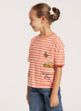 Juniors wonderful day butterfly sequins stripe tshirt (Summer)