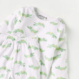 Juniors all over Alligator printed shirt & pyjama set (set of 2)
