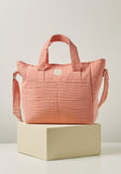 Giggles Textured Muslin Fabric Diaper Bag with Handles and Adjustable Strap