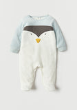 Juniors penguin ribbed fleece sleepsuit (Winter)
