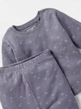 Juniors grey ribbed shirt & pyjama set (set of 2)