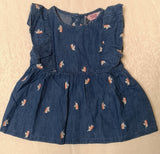 R&B denim all over unicorn embroidered peplum top (Summer)
