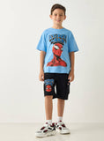 Juniors spiderman black shorts with drawstring (Summer)