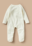 Juniors white textured sleepsuit  (Thick cotton) (Winter)