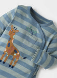 Juniors giraffe & stripe printed sleepsuit