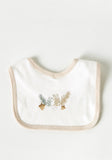 Juniors fox & apricot printed bib