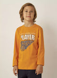 Juniors mustard player printed Fullsleeves tshirt