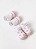 Juniors All over flower bandana bib & booties(set of 5)