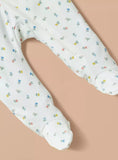 Juniors white flower zipped sleepsuit
