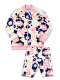 Adidas All Over Floral Print Zipped Pullover & Short Set (Set Of 2)