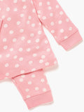 Juniors pink polka dots printed shirt & pyjama set (set of 2)