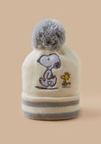 Peanuts Snoopy Embroidered Beanie cap with Pom Pom Accent (Winter)