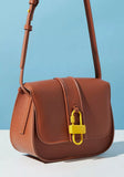 Mistotes Solid brown Crossbody Bag with Adjustable Strap and Flap Closure